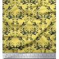 thumbnail image 1 of Soimoi Yellow Viscose Chiffon Fabric Filigree Damask Printed Fabric 1 Yard 42 Inch Wide, 1 of 3