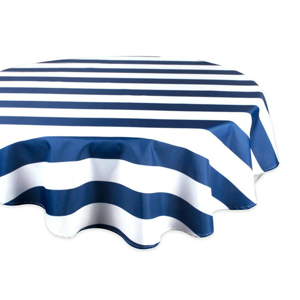 Dii Nautical Blue Cabana Stripe Outdoor, 60 Round Outdoor Tablecloth
