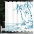 thumbnail image 3 of Ambesonne Tropical Shower Curtain, Palm Trees at Beach, 69"Wx84"L, Blue White, 3 of 4