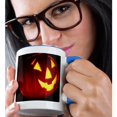 thumbnail image 2 of 3dRose, Halloween Jack o Lantern, 11oz Two-Tone Blue Mug, 2 of 7