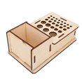 thumbnail image 2 of Boîte à Outils en Cuir, Multi Trou Bricolage Support de Rangement en Bois Habilement Conçu, 2 of 9