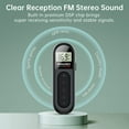 thumbnail image 3 of Wiher Mini Pocket FM Radio, Rechargeable 76-108MHZ Portable Radio Receiver with Backlit LCD Display, Corded 3.5mm Headphones for Jogging, Walking Black, 3 of 7