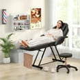thumbnail image 2 of Gymax 73'' Facial Chair with Hydraulic Stool w/Detachable Armrests & Towel Rack Black, 2 of 10