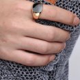 thumbnail image 3 of Solid Polished Copper Band Biker Men Signet Ring Black Gold 9, 3 of 4