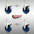 thumbnail image 2 of 5 Inch 316SS Solid Polyurethane Wheel Swivel 12mm Stem Caster Set Lock Brake, 2 of 2