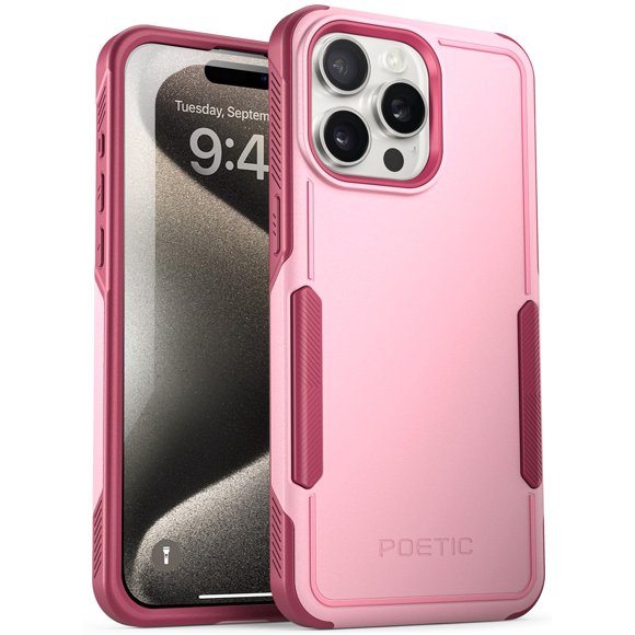 Funda de teléfono Poetic Neon Series para iPhone 15 Pro Max rosa claro