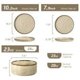thumbnail image 3 of Vesteel 12-Piece Dinnerware Sets, Stoneware Plates and Bowls Set, Dishes Set for 4, Elegant Ceramic Dinnerware for Home Restaurant - Khaki, 3 of 9