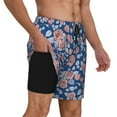 thumbnail image 3 of Goofa Rose Flowers Printed Men's Swim Trunks Board Shorts Quick Dry Mens Swimming Trunks with Compression Liner,Breathable Fit Hawaii Beach Shorts-Medium, 3 of 9