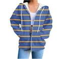 thumbnail image 2 of Kilaqueen Loose Fitness Hoodies for Women Fashion Striped Printed Jackets Long Sleeve Oversized Sweatshirt Soft Thermal Comfort Hoodie, 2 of 5