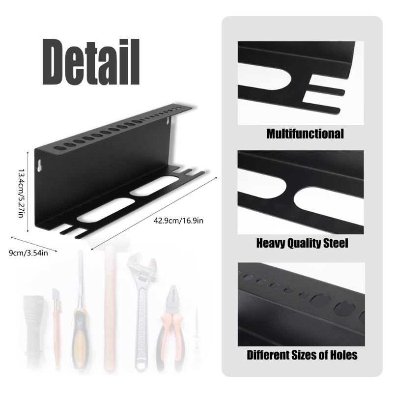 Steel Wall Rack for Hand Tools Organization Screwdrivers and Pliers Organizer