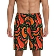 thumbnail image 1 of Balery Red Hot Chili Pantalones cortos de pijama de punto de algodón para hombre con cinturilla y bolsillos-Large, 1 of 6