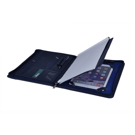 Leather Zip Portfolio for iPad with Writing pad Fitting 8.5 x 11 Paper