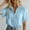 #1Light Blue, variant on MYAOYI Womens Tops Lace Trim Short Sleeve Blouse Casual Button Down Collared Summer Top