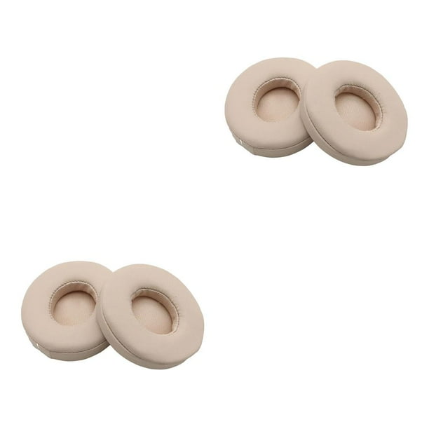Injueey Cojín de cuero para auriculares, almohadilla para los oídos con cancelación de ruido, almohadillas profesionales para los oídos, champán 2Conjunto