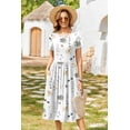 thumbnail image 2 of Zeagoo Floral Casual Dresses Modest Tshirt Dress Aline Midi Dress Floral Boho Sundress with Pockets Cotton Ladies Summer Dress Travel Dress Holiday Dresses, 2 of 9