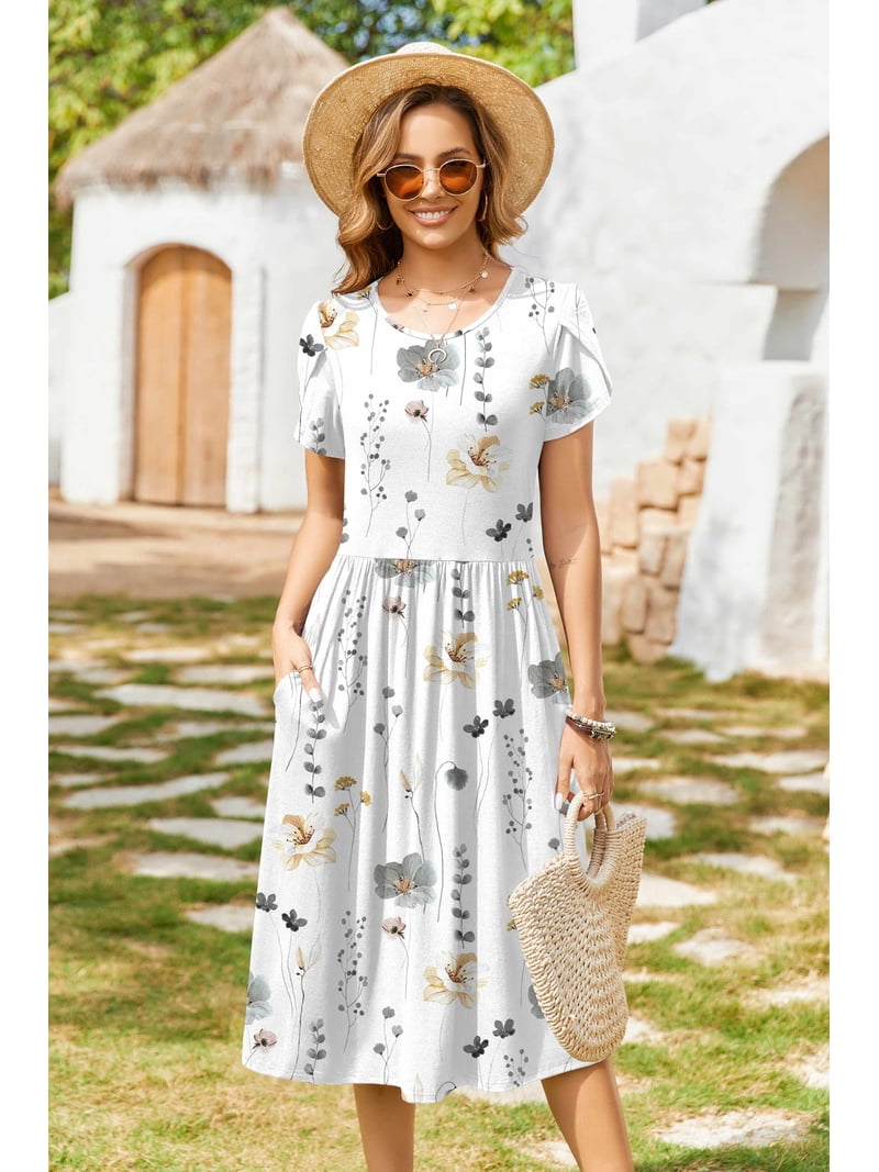 Zeagoo Floral Casual Dresses Modest Tshirt Dress Aline Midi Dress Floral Boho Sundress with Pockets Cotton Ladies Summer Dress Travel Dress Holiday Dresses - Walmart.com Zeagoo Floral Casual Dresses Modest Tshirt Dress Aline Midi Dress Floral Boho Sundress with Pockets Cotton Ladies Summer Dress Travel Dress Holiday Dresses - Walmart.com