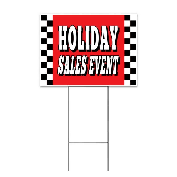 Holiday Clearance Event (18" x 24") Yard Sign, Includes Metal Step Stake