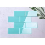 WS Tiles - Sample - Premium Series 3" x 6" Glass Subway Tile in Aqua Blue