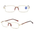 thumbnail image 7 of Men Women Simple Square Frame Classic Ultra Light Glasses Business Reading Glasses Anti-Blue Light Eye Protection GOLD STRENGTH 300, 7 of 7