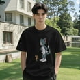 thumbnail image 4 of Tom And Jerry T-Shirt For Men Women, Unisex Cotton Crew Neck Tee Shirts, Novelty Short Sleeve Tops, 4 of 7