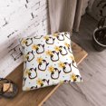 thumbnail image 5 of KLL Penguin With Flowers Decorative Throw Pillow Covers Velvet Soft for Couch Sofa Bedroom Living Room Outdoor (No pillow core)- 18"x18", 5 of 5