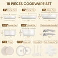 thumbnail image 4 of Vesteel 18Pcs Pots and Pans Set, Nonstick Cookware Set with Detachable Handles, Stackable Kitchen Cooking Set with Silicone Utensils Set, Induction Compatible & Oven Safe - Cream White, 4 of 9