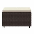 thumbnail image 2 of vidaXL Garden Footrests with Cushions 2 pcs Brown Poly Rattan, 2 of 5
