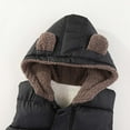 thumbnail image 4 of Puffer Jacket Toddler Boys Girls Winter Fleece Lined Zip Up Hooded Coat Gilet Bear Ear Sleeveless Outerwear with Pocket, Black, 2 Years, 4 of 7