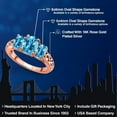 thumbnail image 2 of Gem Stone King 18K Rose Gold Plated Silver Swiss Blue Topaz Filigree Style 3 Stone Ring for Women (2.60 Cttw, Oval 8X6MM and 6X4MM) (Size 6), 2 of 6
