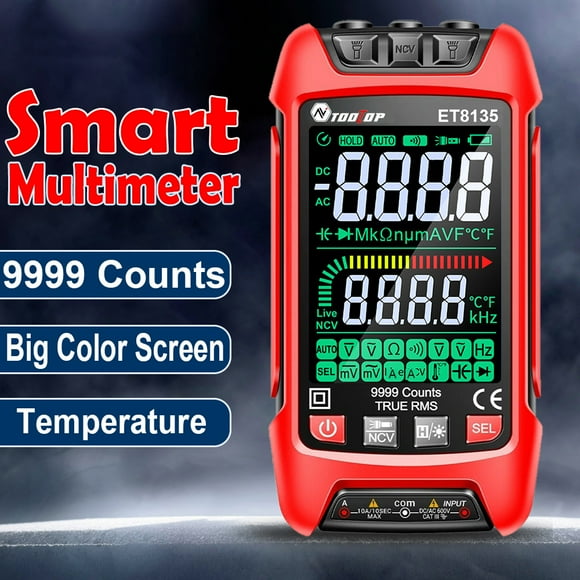 Multimeters,Display Handheld Ncv Meter Temperature Tester Color Display Handheld Resistance Diode Meter 9999 Color Display Temperatu. Professional T Resistance Buzhi Twirltide