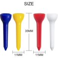 thumbnail image 2 of 100 piezas de tees de golf de plástico de colores variados de 35 mm, paquete de 100 soportes para pelotas de plástico de 80 mm, clavo para pelota de lanzamiento, 2 of 5