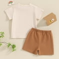 thumbnail image 5 of Okbabeha Baby Boy Summer Clothes Toddler Outfits Short Sleeve T Shirt Top Elastic Waist Shorts Infant 2Pcs Clothing Set, 5 of 6