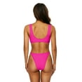 thumbnail image 7 of Charmo Women Sporty Top Bikini Set Thong Bottom Bathing Suit Cutout Swimsuit, 7 of 7