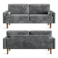 thumbnail image 4 of 70" Luxury Velvet Couch, Neche 3 Seater Modern Upholstered Loveseat Sofa in a Box, Office Home Living Room Furniture, 2 Pillows,Gray, 4 of 6