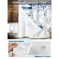 thumbnail image 3 of No Hook Shower Curtain with Snap in Liner,Blue Starfish Shell Jellyfish Waterproof Bath Curtain Double Layers with See Through Top Window,Gradient Eucalyptus Leaves on White Shower Curtains 60x72in, 3 of 9