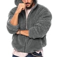 thumbnail image 2 of Bazeneo Fleece Jacket Mens Full Zip Winter Coats Long Sleeve Hooded Casual Jacket Double-Sided Polar Fleece Overcoat with Pockets Relaxed Fit Thick Cardigan Fashion Fuzzy Outerwear, 2 of 6