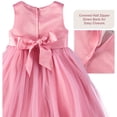 thumbnail image 3 of Cyndeelee Girls 4-16 Sleeveless Embroidered Floral Tulle Party Dress Wedding Flower Girl Dress, Rose, 4, 3 of 4