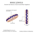 thumbnail image 6 of Rosec Jewels 1.50 CT Elegant Created Blue Sapphire and Diamond Wedding Band Ring, 18K Rose Gold, US 3.00, 6 of 7