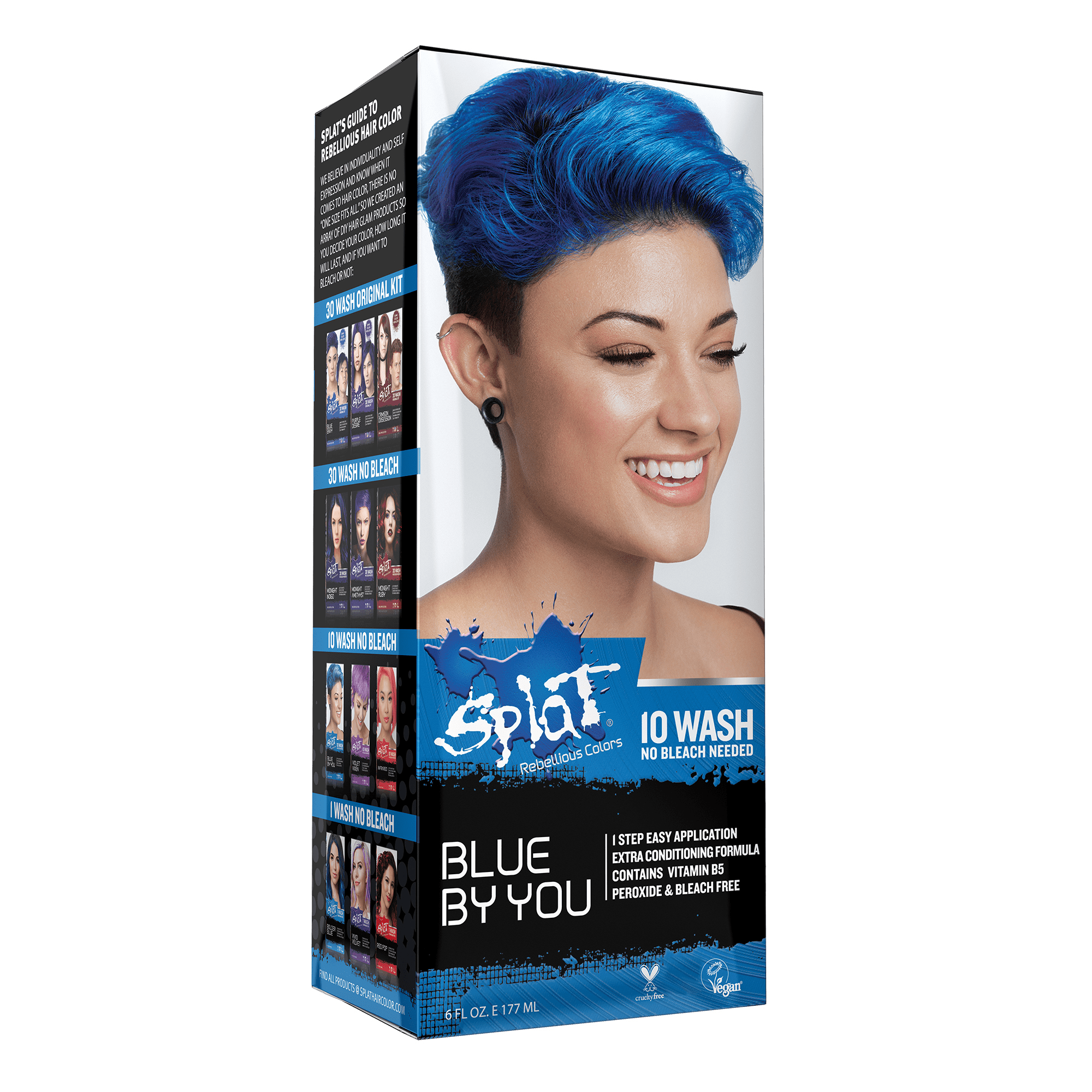 Splat 10-Wash Blue By You Temporary Hair Color, No Bleach, Blue Hair Dye