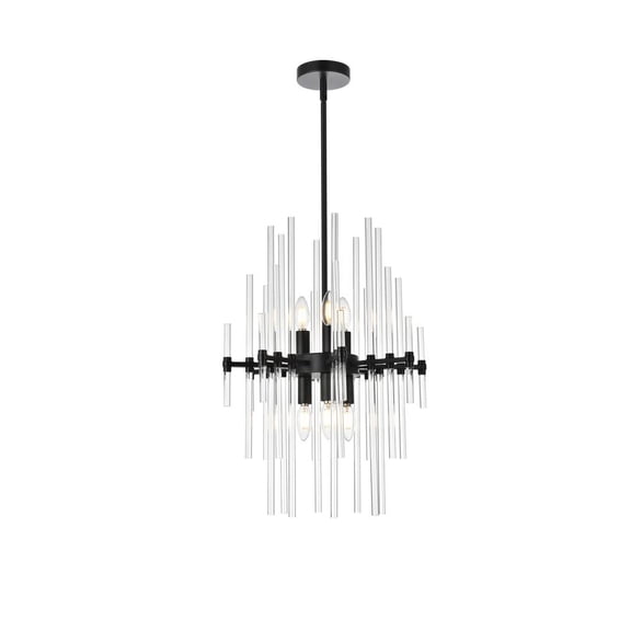 Sienna 17 inch crystal rod pendant in black