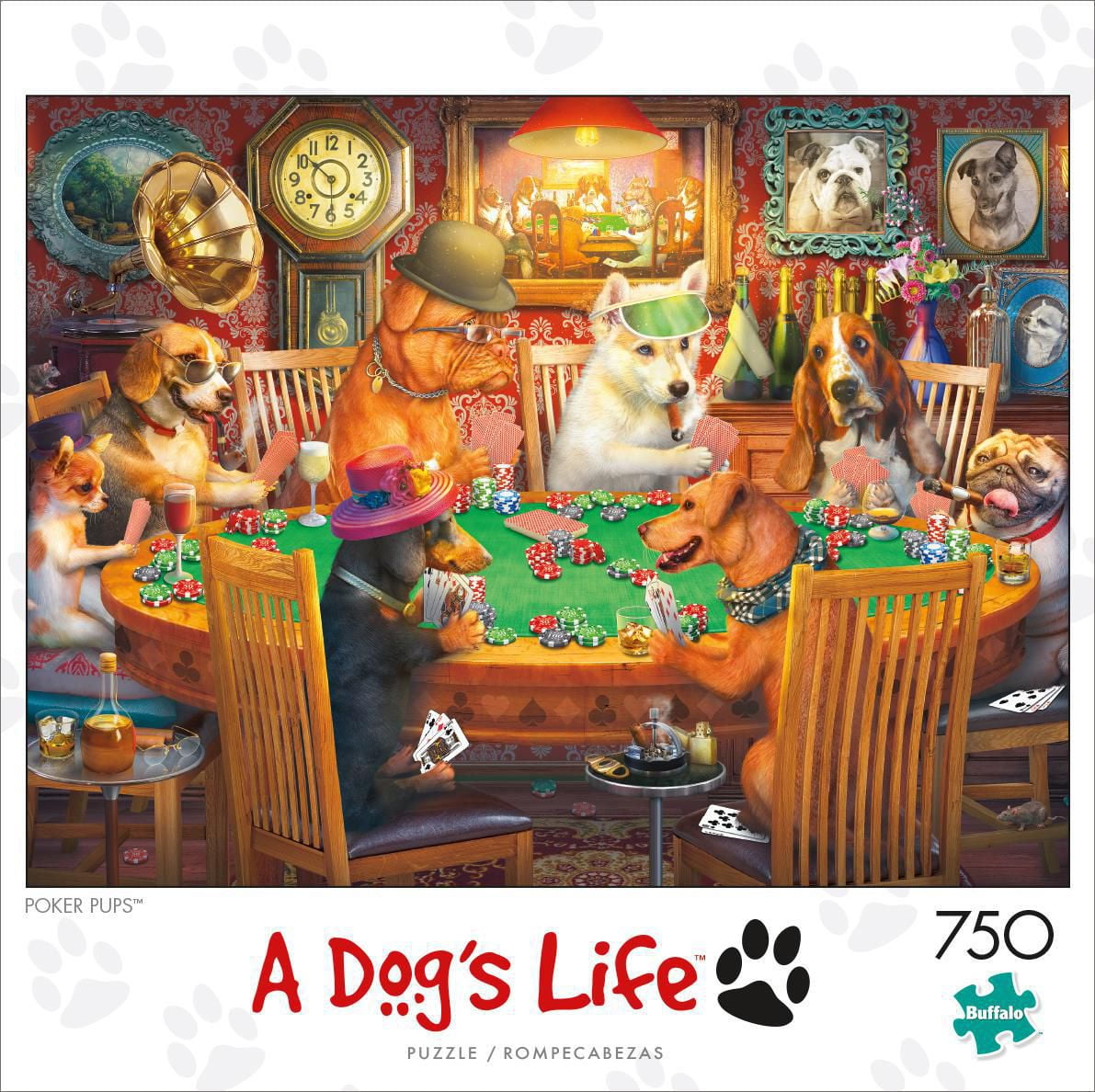 Buffalo Games A Dogs Life Poker Pups 750 Piece Jigsaw Puzzle