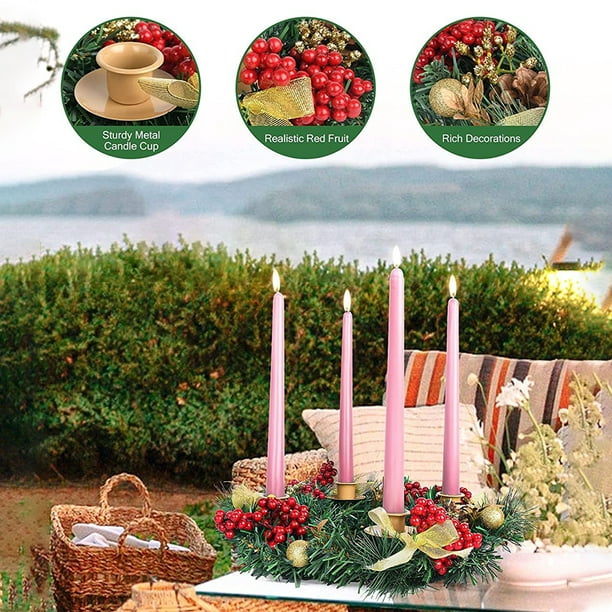 Christmas Advent Wreath 12-inch Advent Candle Holder Ring