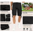 thumbnail image 4 of TRGPSG Men's Cargo Shorts with 6 Pockets Causal Camo Cotton Work Shorts(No Belt),Black 29, 4 of 6