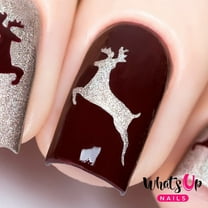 Whats Up Nails Deer Vinyl Stencils for Christmas Nail Art Design