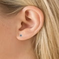 thumbnail image 2 of 0.75 Carat (ctw) 14K Yellow Gold Round Cut Tanzanite & White Diamond Ladies Halo Stud Earrings 3/4 CT, 2 of 3