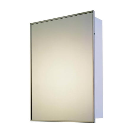 Ketcham Cabinets Deluxe Series Recessed Mounted Stainless Steel Framed Single Door Medicine Cabinet - 14"x20"