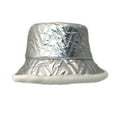 thumbnail image 4 of Clearance! Baberdicy Womens Solid Color Thickened Shiny Edge Winter Thermal Windproof Bucket Fisherman Hat for Women for Girls Silver, 4 of 4
