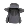 thumbnail image 1 of Sombrero para el portátil para exteriores con protección facial para deportes al libre, jardinería y acampada. Gris oscuro, 1 of 8