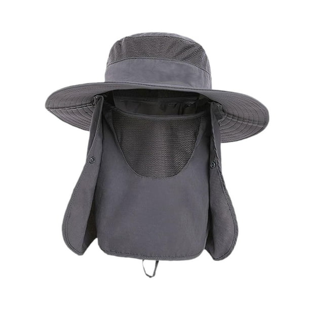 Sombrero para el portátil para exteriores con protección facial para deportes al libre, jardinería y acampada. Gris oscuro