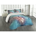 thumbnail image 2 of Ambesonne Fantasy Quilted Coverlet 3 Pcs, Butterfly Winged, Queen Size, Blue Purple, 2 of 4